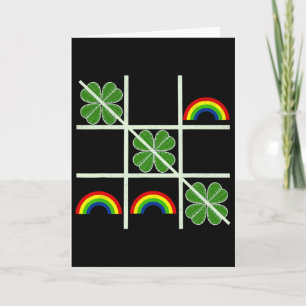 Tarjeta Tréboles y Arcoíris Tic Tac Toe Suerte San Patrici
