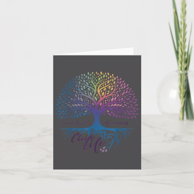 Tarjeta Tree Of Life Choose Life Suicide Prevention Awaren (Anverso)