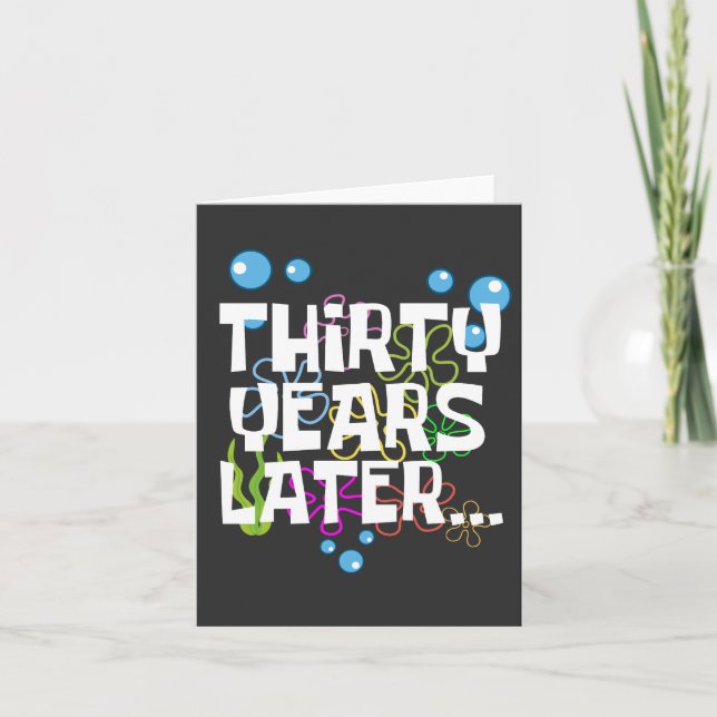 Tarjeta Treinta años después, divertida fiesta de cumpleañ (Anverso)