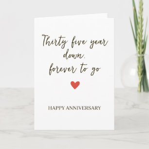 Tarjeta Treinta y cinco años pasaron / Por siempre para se