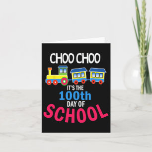 Tarjeta Tren 100 Días De Enseñanza De Estudiantes De La Es
