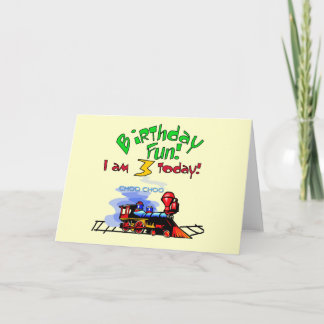 Tarjeta Tren 3 camisetas de cumpleaños y regalos