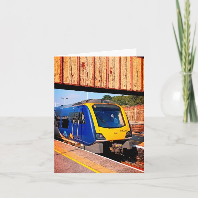 Tarjeta Tren azul y amarillo, Sheffield (Anverso)