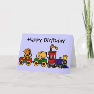 Tarjeta Tren CF-Personalizado con perros y jirafa
