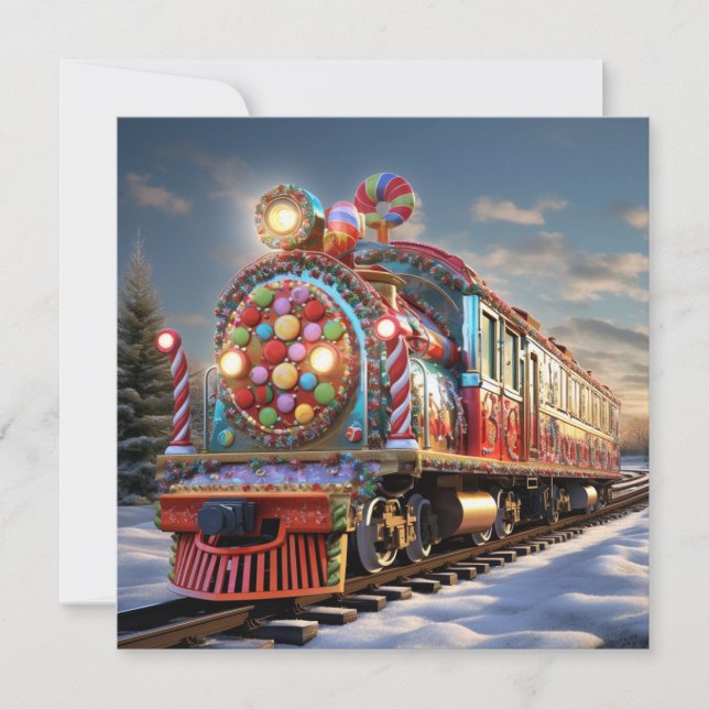 Tarjeta Tren de caramelos para navidades (Anverso)