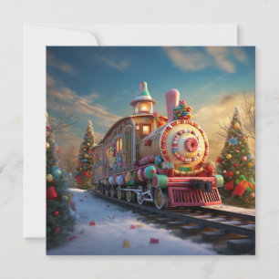 Tarjeta Tren de caramelos para navidades