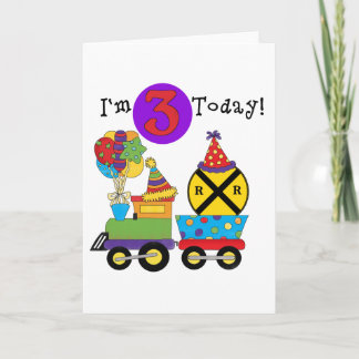 Tarjeta Tren de cumpleaños 3 camisetas de cumpleaños y reg