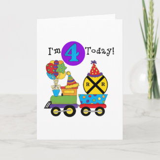 Tarjeta Tren de Cumpleaños 4 camisetas de cumpleaños y reg