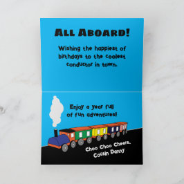 Tarjeta Tren de cumpleaños personalizado