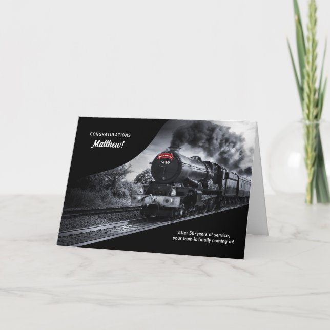Tarjeta Tren de felicitaciones por retiro de trenes durant (Anverso)