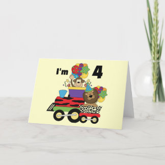 Tarjeta Tren de la jungla 4ª camisetas de cumpleaños y reg