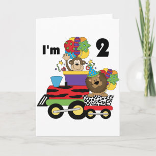 Tarjeta Tren de la selva 2ª camisetas de cumpleaños y rega