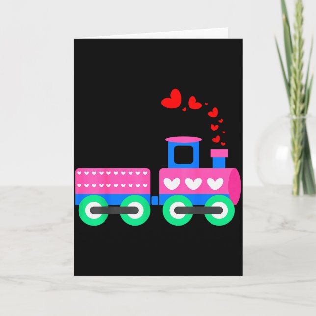 Tarjeta Tren de montones de amor del día de San Valentín - (Anverso)