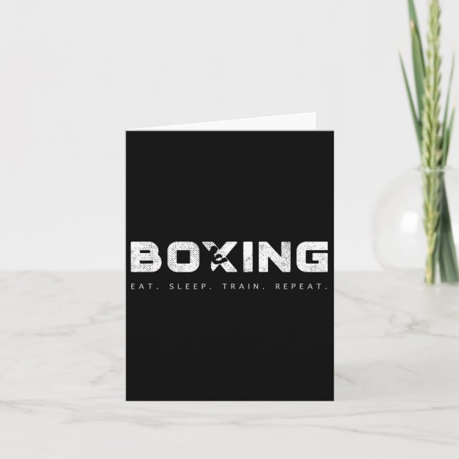 Tarjeta Tren de sueño de comer Boxing divertido repetidor (Anverso)
