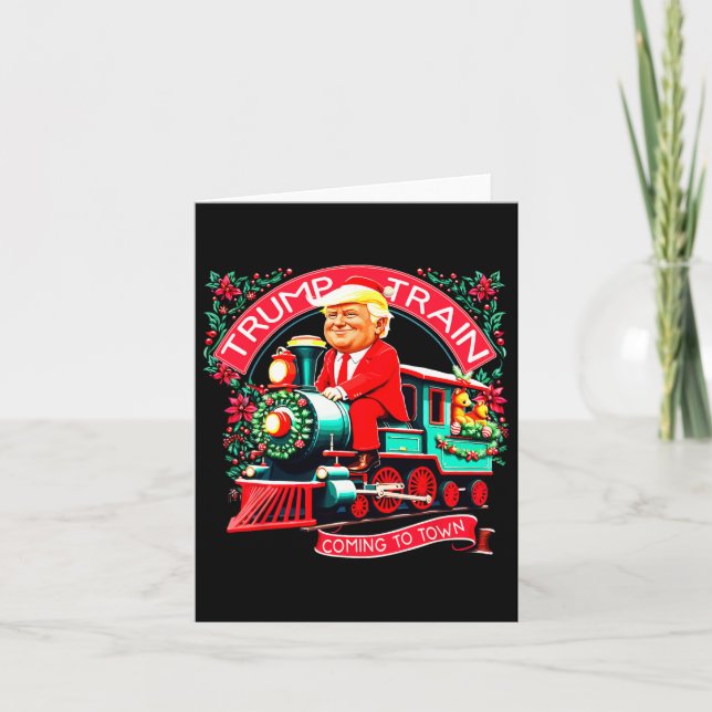 Tarjeta Tren de Trump Llegando A La Ciudad Trump 2024 Xma (Anverso)