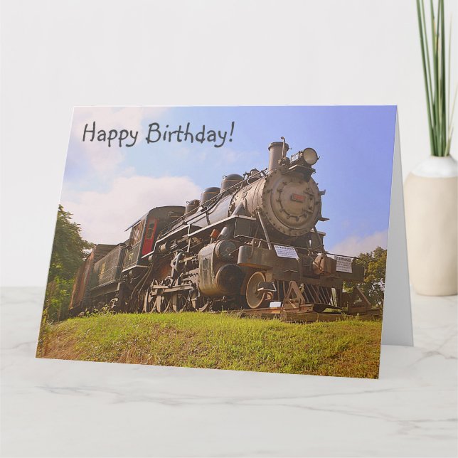 Tarjeta Tren de vapor especial de cumpleaños feliz (Anverso)