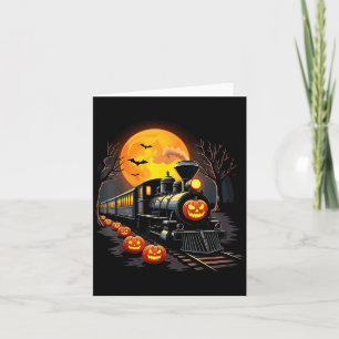 Tarjeta Tren de Vintage Halloween Vestimenta Calabaza Homb