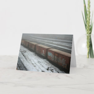 Tarjeta Tren en la nieve