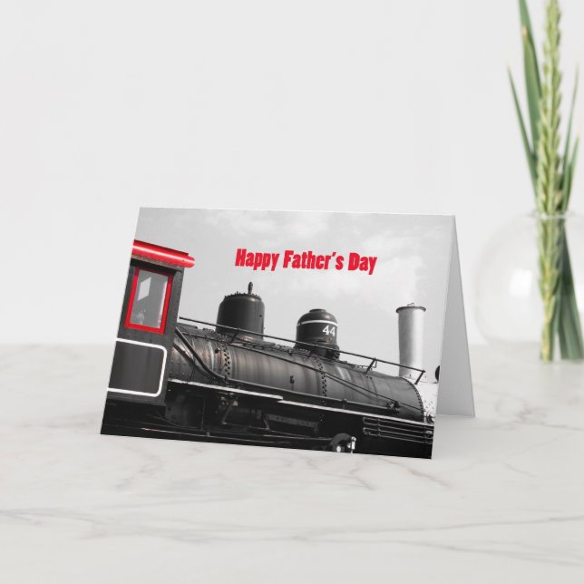 Tarjeta Tren feliz del día de padre (Anverso)