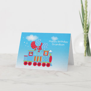 Tarjeta Tren Feliz Primer Cumpleaños