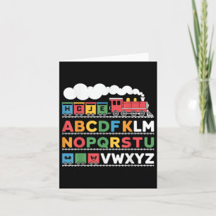 Tarjeta Tren Ferrocarril Lover Abc Alphabet A-z Abcs Kinde