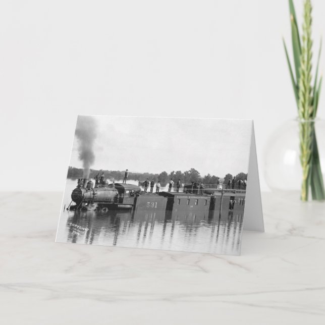 Tarjeta Tren inundado, 1904 (Anverso)