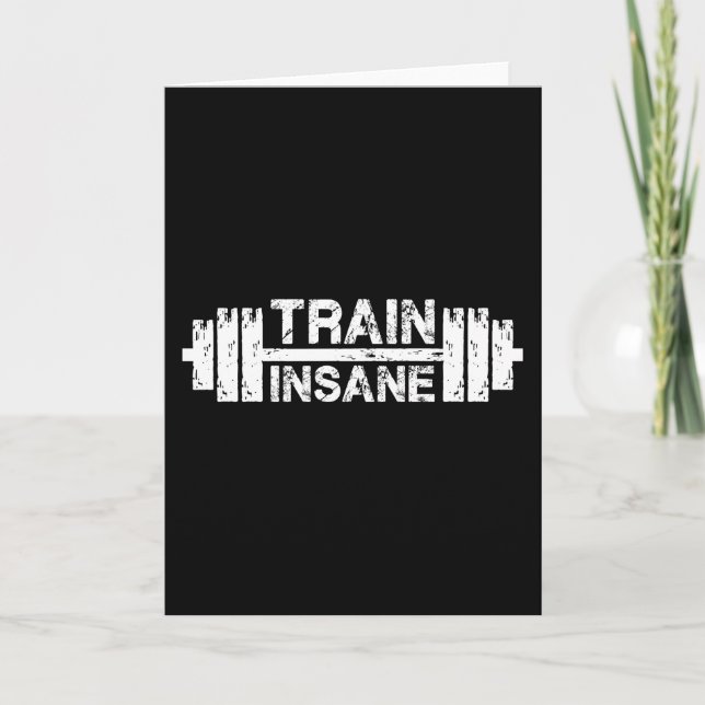 Tarjeta Tren loco - Barbell, Gym, Workout Inspirador (Anverso)