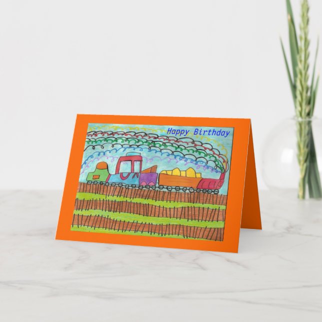 Tarjeta Tren para un cumpleaños feliz (Anverso)