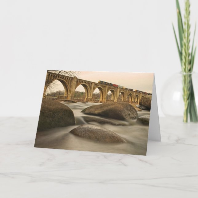 Tarjeta Tren sobre el río James (Anverso)