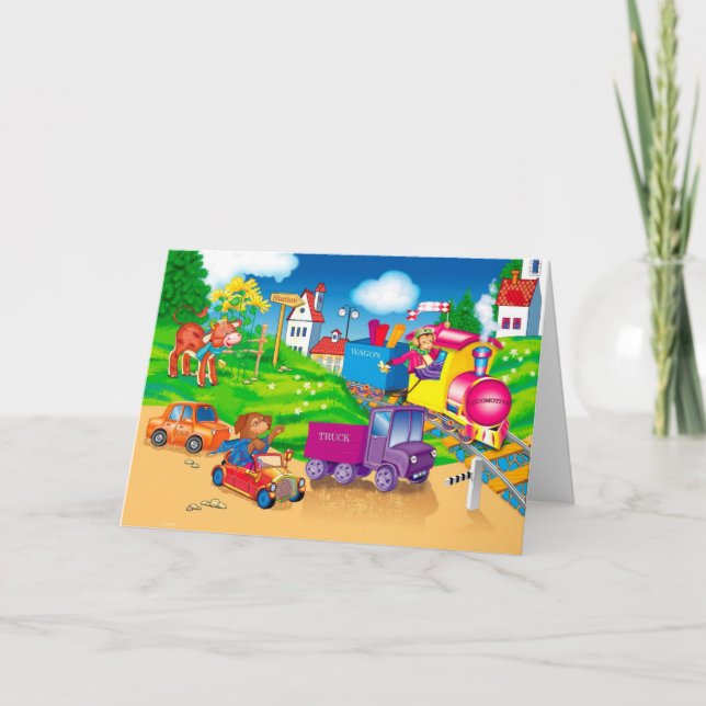 Tarjeta tren y coche (Anverso)