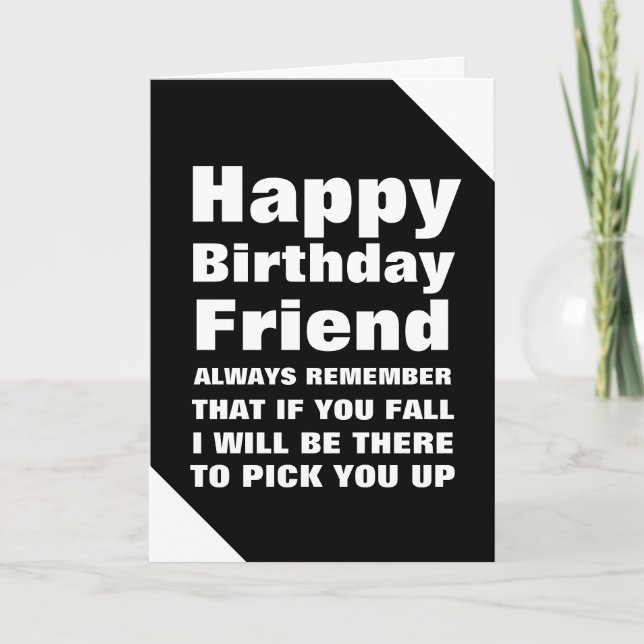 Tarjeta Trending You Fall Funny Happy Birday Friend Card (Anverso)