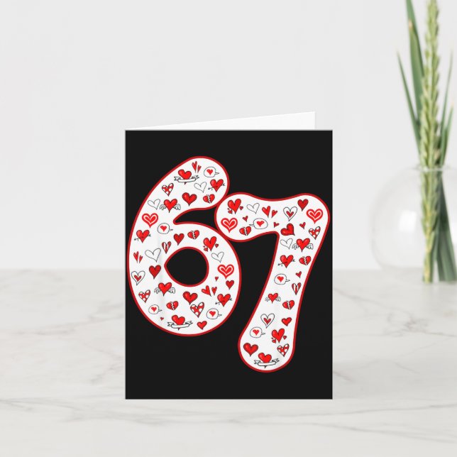 Tarjeta Trendy 6 7 Meme Six Seven Valentines Day 6 7  (Anverso)
