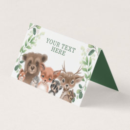 Tarjeta Trendy Woodland Animals Forest Greenery Pl