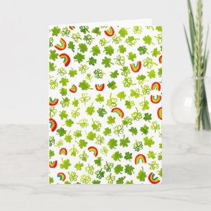 Tarjeta Trepadores de Acuarela y Arcoiris de San Patty's