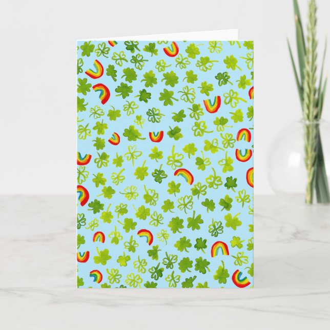 Tarjeta Trepadores de Acuarela y Arcos de San Patricio Irl (Anverso)