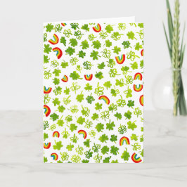 Tarjeta Trepadores de Acuarela y Lluvias de San Patty