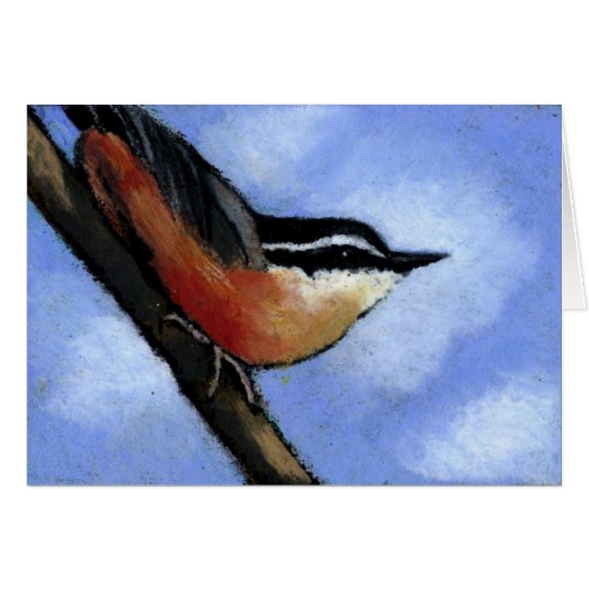 TARJETA TREPATRONCOS EN PASTEL DEL ACEITE: ARTE: PÁJARO