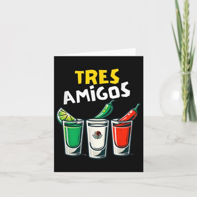 Tarjeta Tres amigos cinco de mayo (Anverso)
