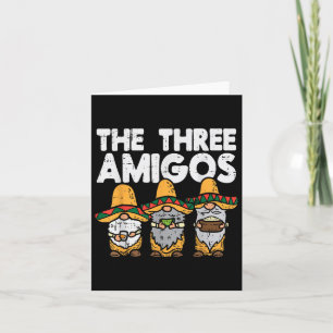 Tarjeta Tres amigos nómadas mexicanos cutan cinco de mayo