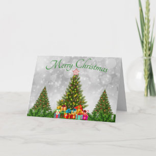 Tarjeta Tres árboles navideños