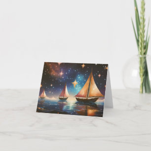 Tarjeta Tres barcos navegando
