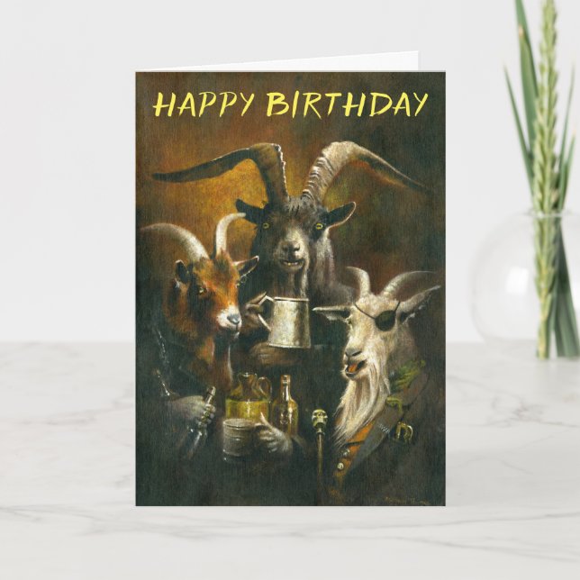 Tarjeta Tres Billy Goats Rough Birday Card (Anverso)