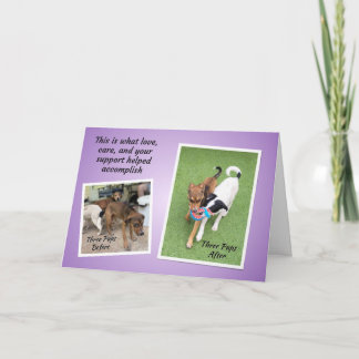 Tarjeta Tres cachorros TCHS Gracias