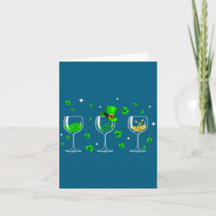 Tarjeta Tres Clover Shamrock Día de San Patricio Iri Copas