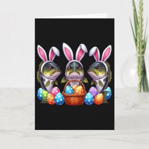 Tarjeta Tres conejos de Pascua B Peces Cazando Huevos Sket