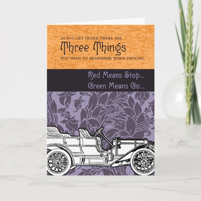 Tarjeta Tres cosas para recordar mientras conduces (Anverso)