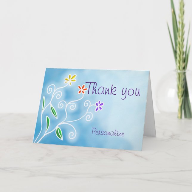 Tarjeta Tres Flores Gracias - Mensaje Personalizado (Anverso)