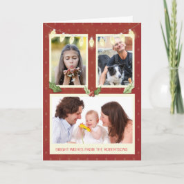 Tarjeta Tres fotos Personalizadas De Nombre Cadena Ligera