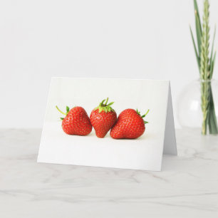 Tarjeta Tres fresas en gcm blanco