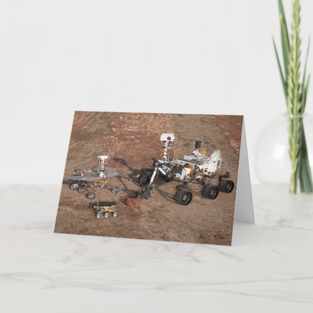 Tarjeta Tres Generaciones De Rovers De Marte. (Anverso)